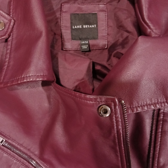 Lane Bryant Rich Burgundy Leather Jacket - Picture 5 of 5